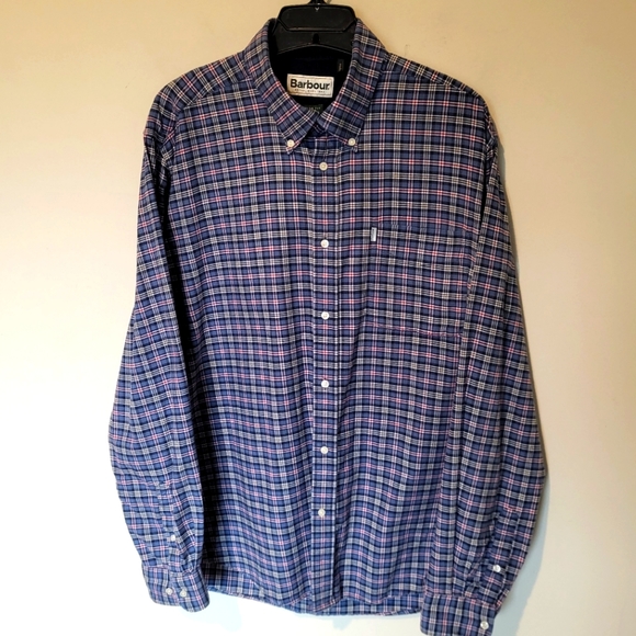 Barbour Shirts Barbour Button Down Plaid Flannel Pocket Shirt